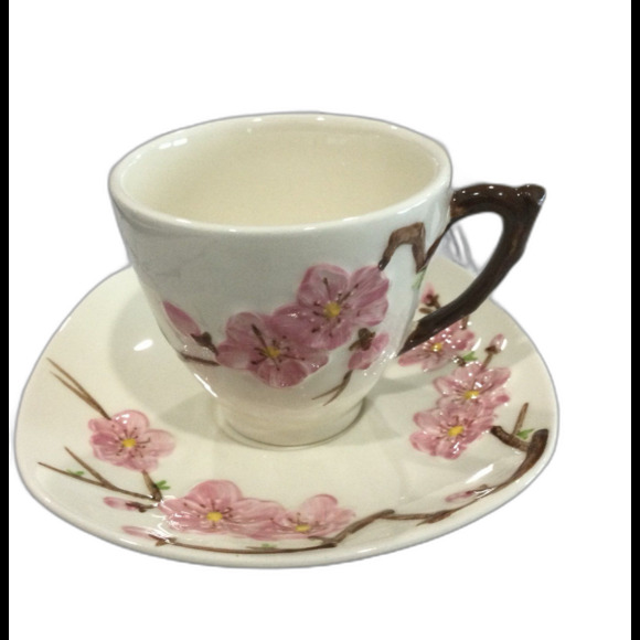 Vintage Metlox Peach Blossom Poppytrail China Cup and Saucer Set - Picture 11 of 12